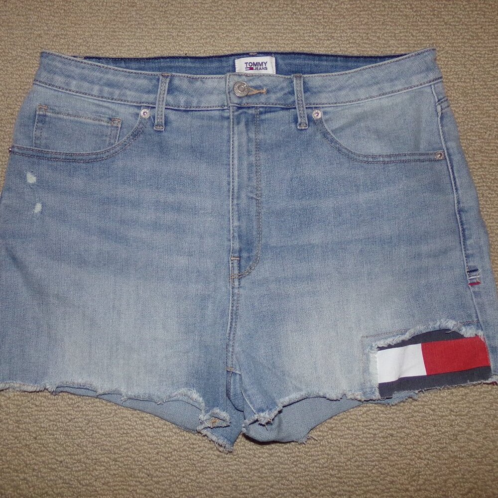 TOMMY HILFIGER FLAG LOGO HIGH RISE SHORT SZ 31